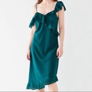 NWOT Emerald Ruffled Dress